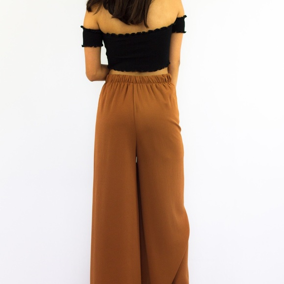 Trendy Dressy Wide Leg Tulip slit bottoms/pants - Picture 3 of 3